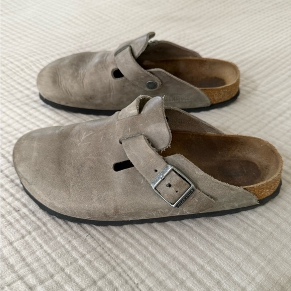 Birkenstock Bostons, Gray/Taupe - Picture 2 of 6